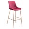 Modern Home 43.25&#x22; Red and Gold Upholstered Bar Chair